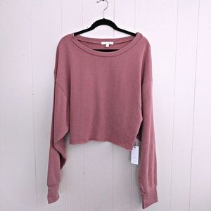 ACTIVE USA Oversized Cropped Sweatshirt Dusty Pink
